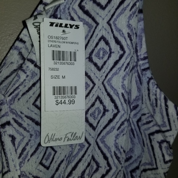 SOLD NWT Lavender Print Romper - Picture 5 of 5